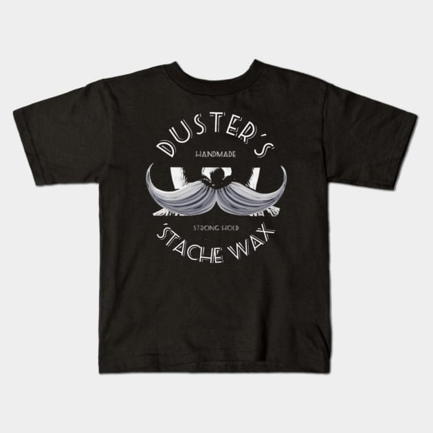 DUSTER'S 'STACHE WAX Logo Kids T-Shirt by Donut Duster